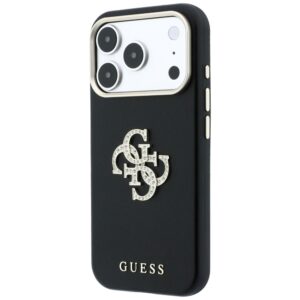 Guess Smooth & Big Strass Logo dėklas, skirtas iPhone 18 Pro Max / 17 Pro Max - Juodas - Image 2