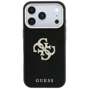Guess Smooth & Big Strass Logo dėklas, skirtas iPhone 18 Pro Max / 17 Pro Max - Juodas - Image 3