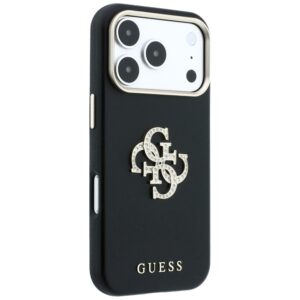 Guess Smooth & Big Strass Logo dėklas, skirtas iPhone 18 Pro Max / 17 Pro Max - Juodas - Image 4