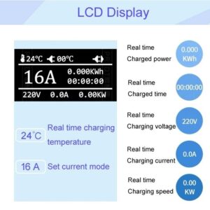 Įkrovimo laidas 220V - type 2 ( 16A, 1 fazė 3,6 kW) su laiko funkcija - Image 6