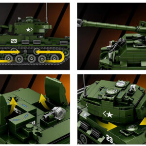 Reobrix licencijuotas konstravimo rinkinys Sherman M4A3E8 tankas 839 vnt. ZA5806 - Image 8