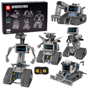 5-in-1 nuotoliniu būdu valdomas konstravimo rinkinys – sukonstruokite ROBOTUS ir atgaivinkite juos! RC0742