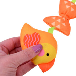 Pakabinamas žaislas pelėda vežimėliui ir lovytei, barškutis, kramtukas su varpeliais ZA6202 - Image 5