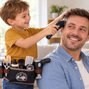 BARBER kirpimo rinkinys vaikams – diržas + priedai ZA6217 - Image 4