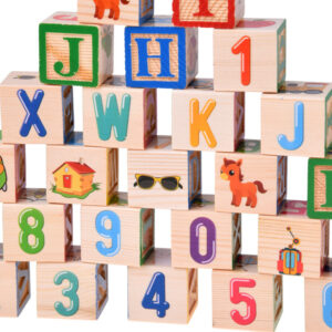 Medinės lavinamosios kaladėlės – raidės, skaičiai ir paveikslėliai ALPHABET 27vnt. ZA6239 - Image 5