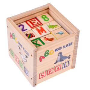 Medinės lavinamosios kaladėlės – raidės, skaičiai ir paveikslėliai ALPHABET 27vnt. ZA6239 - Image 8