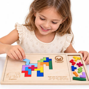 Medinis dėlionės žaidimas TETRIS 6 gyvūnai + pikselių kaladėlės ZA6244 - Image 6