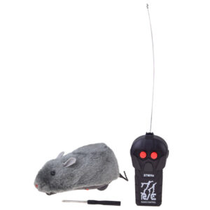 Pilkas pūkuotas nuotoliniu būdu valdomas RC pelės žaislas 27 MHz RC0758 - Image 3