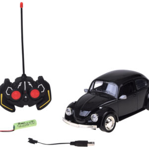 RC Retro Beetle nuotoliniu būdu valdomas automobilis 1:16 juodas su 27 MHz nuotolinio valdymo pulteliu RC0759 - Image 2