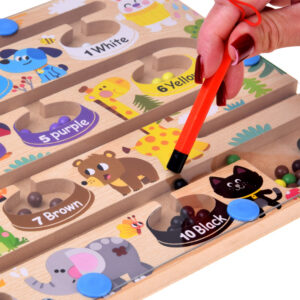 Medinė magnetinė lenta mokymuisi skaičiuoti ir spalvoms pažinti ZOO MAZE ZA6258 - Image 3