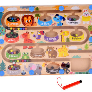 Medinė magnetinė lenta mokymuisi skaičiuoti ir spalvoms pažinti ZOO MAZE ZA6258 - Image 2