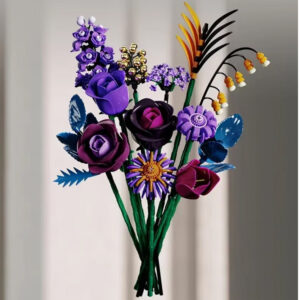 Gėlių kaladėlės DARK ROSES violetinė gėlių puokštė 665 vnt. ZA6264 - Image 5