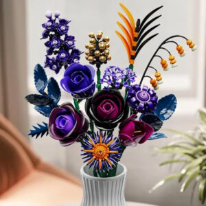 Gėlių kaladėlės DARK ROSES violetinė gėlių puokštė 665 vnt. ZA6264 - Image 6