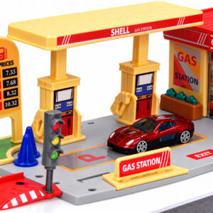 Degalinės žaidimų rinkinys su parduotuve, keliu, automobilių stovėjimo aikštele ir 2 žaisliniais automobiliais ZA6282 - Image 8
