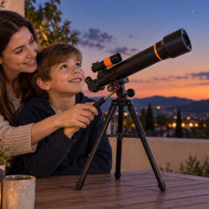 Astronominis teleskopas vaikams + metalinis trikojis 18x 60x LUNETA ZA6300 - Image 5
