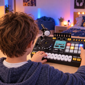 DJ valdiklis MIXER Šviečianti konsolė vaikams + mikrofonas ZA6303 - Image 5