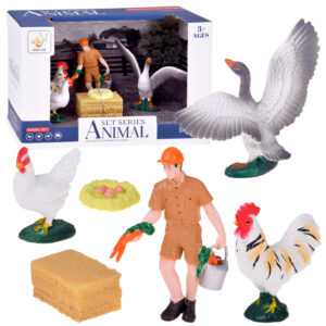 FARM ANIMALS SERIES Ūkininko ir paukščių rinkinys – višta, gaidys, žąsis ZA6404 A