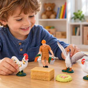 FARM ANIMALS SERIES Ūkininko ir paukščių rinkinys – višta, gaidys, žąsis ZA6404 A - Image 8