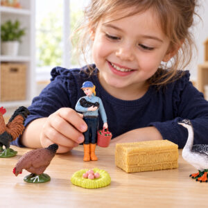 FARM ANIMALS SERIES Ūkininko ir paukščių rinkinys – višta, gaidys, žąsis ZA6404 C - Image 4