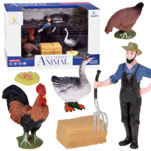 FARM ANIMALS SERIES Ūkininko ir paukščių rinkinys – višta, gaidys, žąsis ZA6404 D