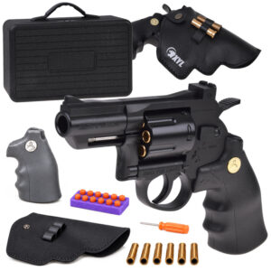 Žaislinis pistoletas REVOLVER – metalinis, automatinis, su keičiamais elementais ZA6410