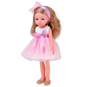 Lėlė BALERINA 35cm su šviesiais plaukais, vilkinti rožinę tiulio suknelę ZA6440 - Image 5