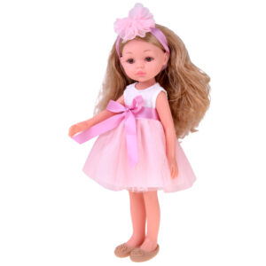 Lėlė BALERINA 35cm su šviesiais plaukais, vilkinti rožinę tiulio suknelę ZA6440 - Image 3