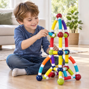 Magnetinės kaladėlės TUBES – lankstus konstravimo rinkinys 226 vnt. ZA6547 - Image 5