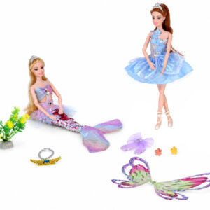 2-in-1 lėlių rinkinys: BUTTERFLY MERMAID lėlė su priedais ZA6558 - Image 2