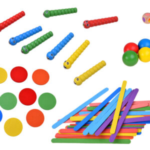Medinis 5-viename arkadinis žaidimas – bokštas, kamuoliukai, pagaliukai, kirmėlės ZA6569 - Image 7