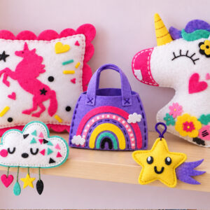 „Pasidaryk pats“ siuvimo ir klijavimo rinkinys su 5 veltinio papuošalais UNICORN ZA6590 - Image 5