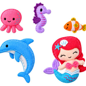„Pasidaryk pats“ siuvimo ir klijavimo rinkinys su 5 veltinio papuošimais UNDERSEA WORLD ZA6592 - Image 4