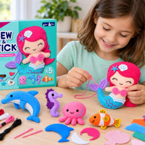 „Pasidaryk pats“ siuvimo ir klijavimo rinkinys su 5 veltinio papuošimais UNDERSEA WORLD ZA6592 - Image 5