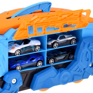 Sulankstomas automobilinis 2 viename DINOSAUR garažas, ryjantis transporto priemones + ženklai ir spyruoklės ZA6595 - Image 7