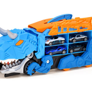 Sulankstomas automobilinis 2 viename DINOSAUR garažas, ryjantis transporto priemones + ženklai ir spyruoklės ZA6595 - Image 2