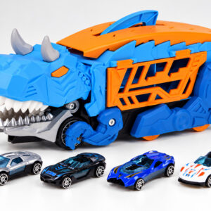 Sulankstomas automobilinis 2 viename DINOSAUR garažas, ryjantis transporto priemones + ženklai ir spyruoklės ZA6595 - Image 3