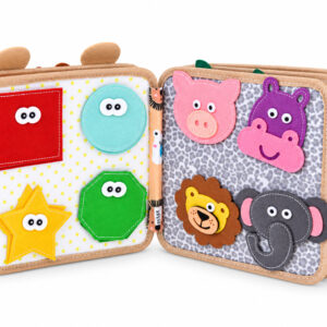 Sensorinė manipuliacinė knygelė su „Velcro“ lipdukais ir judančiais elementais ZA6600 - Image 4