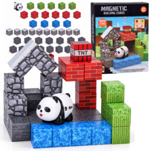 PANDA magnetinės kaladėlės – konstravimo kubeliai ir pikseliai 41vnt. ZA6604