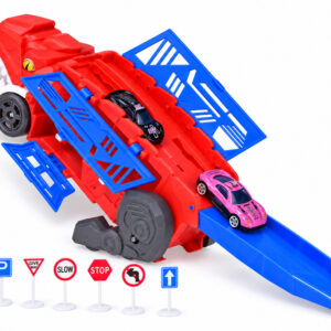 2-in-1 sulankstomas DINOZAURO automobilis ir garažo paleidimo įrenginys + ženklai ir spyruoklės ZA6616 - Image 3