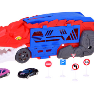 2-in-1 sulankstomas DINOZAURO automobilis ir garažo paleidimo įrenginys + ženklai ir spyruoklės ZA6616 - Image 2