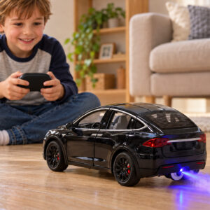Tesla Model X RC 1:22 nuotoliniu būdu valdomas modelis su LED šviesomis ir dūmų efektu RC0772 - Image 5