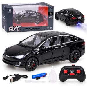 Tesla Model X RC 1:22 nuotoliniu būdu valdomas modelis su LED šviesomis ir dūmų efektu RC0772