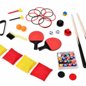 6-in-1 žaidimų stalas: elektrinis oro ritulys, stalo futbolas, biliardas, stalo tenisas GR0842 - Image 2