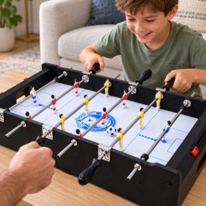 6-in-1 žaidimų stalas: elektrinis oro ritulys, stalo futbolas, biliardas, stalo tenisas GR0842 - Image 4