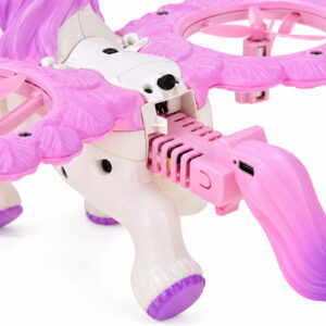 Nuotoliniu būdu valdomas skraidantis dronas UNICORN PEGASUS – šviečiantis rožine spalva RC0777 - Image 5
