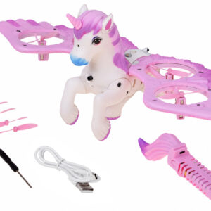 Nuotoliniu būdu valdomas skraidantis dronas UNICORN PEGASUS – šviečiantis rožine spalva RC0777 - Image 2