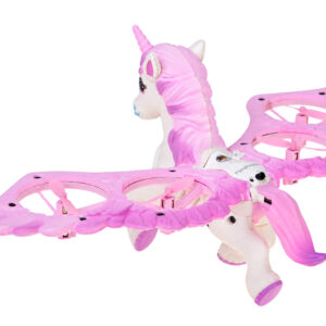Nuotoliniu būdu valdomas skraidantis dronas UNICORN PEGASUS – šviečiantis rožine spalva RC0777 - Image 4