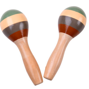 Mediniai muzikos instrumentai: cimbolai, tambūrinas, trikampis – 6 vnt. IN0191 - Image 5