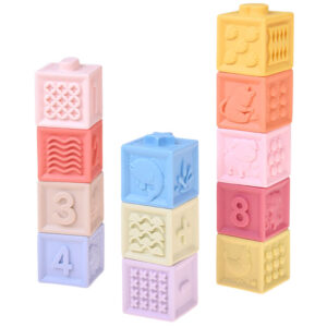 Guminiai kaladėlės – minkštos, sensorinės, pastelinės, 12 vnt. ZA6635 - Image 7