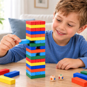 JENGA svyruojančio bokšto arkadinis žaidimas – medinės kaladėlės ZA6636 - Image 7